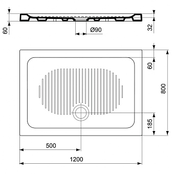 Душевой поддон IDEAL STANDARD CONNECT T267901 80х120см