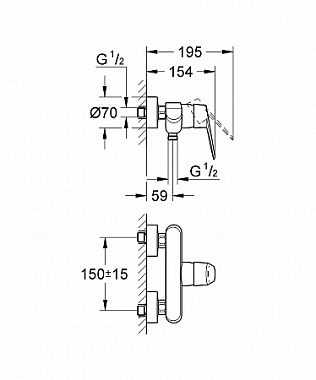 Смеситель для душа GROHE Eurodisc Cosmopolitan 33569002 хром