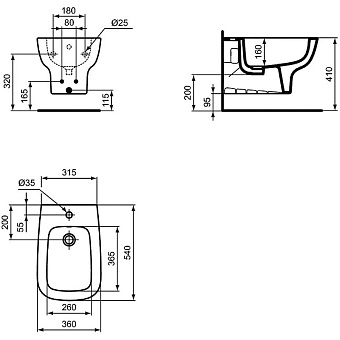 Биде подвесное IDEAL STANDARD ESEDRA T281501