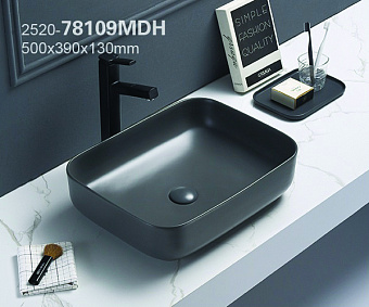 Раковина накладная Azario Pate AZ-78109MDH 50х39см