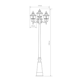 Светильник ландшафтный Elektrostandard Diadema a030678 GLYF-8046F/3 60Вт IP44 E27 чёрное золото