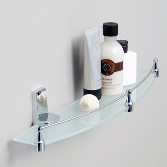 Полка в ванную округлая WASSERKRAFT Lopau K-6000 K-6044 1-ярусная 12,5х50см хром