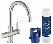 Смеситель для кухни GROHE Blue Pure 33249DC1 высокий излив нержавеющая сталь
