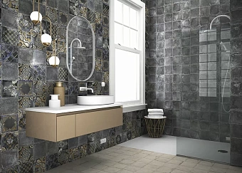 Настенная плитка MAINZU Ricordi Venezziani PT02992 VENEZZIA NERO 20х20см 1кв.м. глянцевая