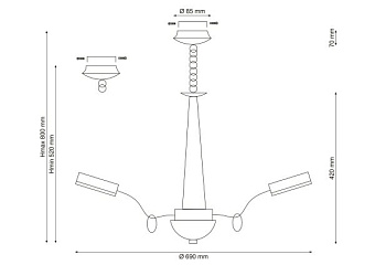 Люстра подвесная Lucia Tucci NATURA 156.8 40Вт 8 лампочек LED