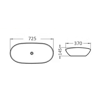 Раковина накладная Comforty 7811B 73х37см