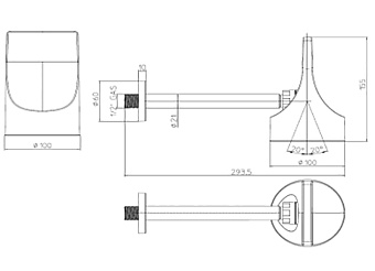 Верхний душ BOSSINI Apice HH1000.073 чёрный матовый