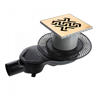 Душевой трап BERGES 092161 150х150 36,7х23,5см горизонтальный сток