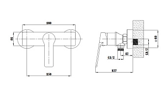 Смеситель для душа ESKO SINGAPORE SI 80 w/a белый