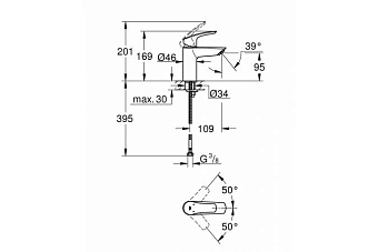Смеситель для раковины GROHE Eurosmart 32467003 хром