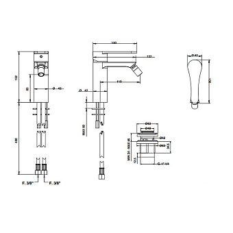 Смеситель для биде Bongio O'Clock 14522OPPR золото
