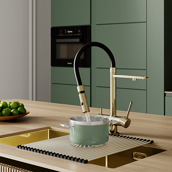 Смеситель для кухни IDDIS Ace ACEMGFFi05 поворотный излив матовое золото