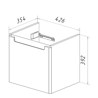 Тумба под раковину подвесная LEMARK Buno mini LM05BM45T 35х42,6х39,2см