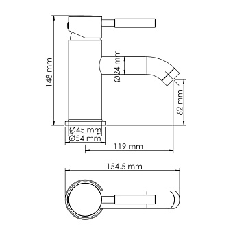 Смеситель для раковины WASSERKRAFT Wern 4200 4205 никель