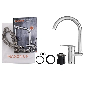 Смеситель для кухни Maxonor MN4074 поворотный излив хром
