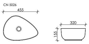 Раковина накладная Ceramica Nova ELEMENT CN5026 45,5х32см