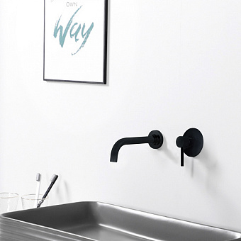 Смеситель для раковины Abber Wasser Kreis AF8112B чёрный матовый