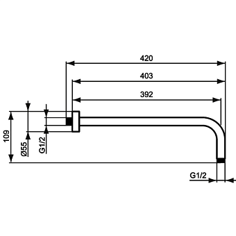 Держатель для верхнего душа IDEAL STANDARD B9445A2 Brushed Gold