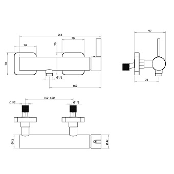 Смеситель для душа Bongio Tmix15 08523CRPR хром
