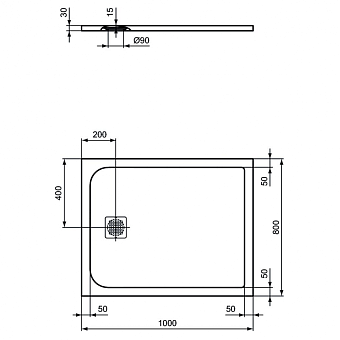 Душевой поддон IDEAL STANDARD ULTRAFLAT S K8219FV 80х100см