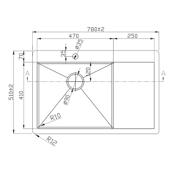 Мойка кухонная MELANA ProfLine D7851HG-L 78х51см золото