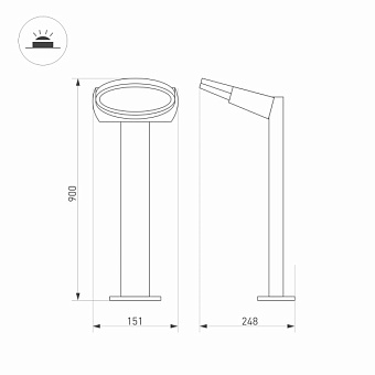 Светильник ландшафтный Arlight LGD-Eye 029984 6Вт IP54 LED серый