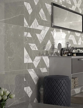 Полированный керамогранит NAXOS Rhapsody 118715 белый/серый 60х120см 2,16кв.м.