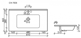 Раковина накладная Ceramica Nova ELEMENT CN7005 81х46,5см