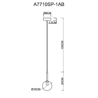 Светильник подвесной Arte Lamp CAMERON A7710SP-1AB 40Вт G9