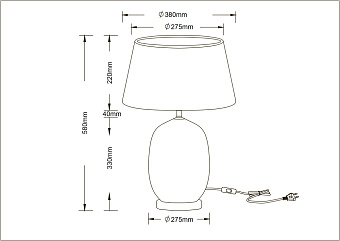 Настольная лампа Arte Lamp SARIN A4061LT-1CC 40Вт E27