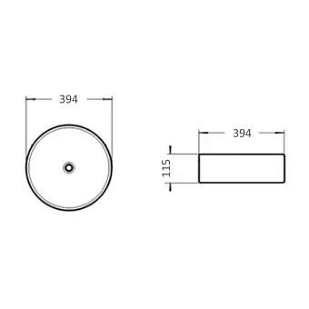 Раковина накладная Comforty 9110MDH 39х39см