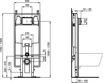Инсталляция для подвесного унитаза IDEAL STANDARD PROSYS R027867