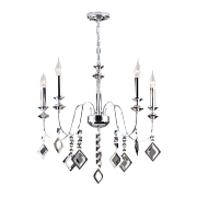 Светильник подвесной Eurosvet Telao 10120/5 хром/дымчатый хрусталь Strotskis Smart 60Вт E14