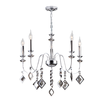 Светильник подвесной Eurosvet Telao 10120/5 хром/дымчатый хрусталь Strotskis Smart 60Вт E14