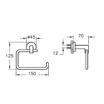 Держатель туалетной бумаги VITRA Minimax S A44796 хром