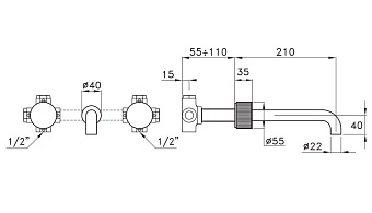 Внешняя часть смесителя STELLA SR01000PV12