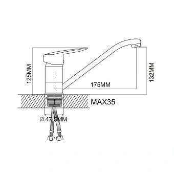 Смеситель для кухни Maxonor MN4907 поворотный излив хром