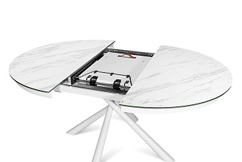 Кухонный стол раскладной AERO 120х120х76см закаленное стекло/керамика/сталь Mrb Pl