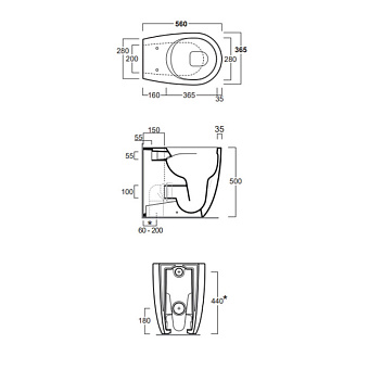 Чаша напольная SIMAS VI21 nero matt