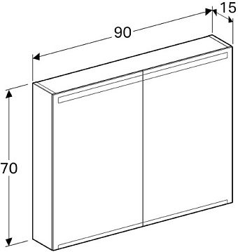 Шкаф зеркальный GEBERIT Option 500.583.00.1 15х90х70см с подсветкой