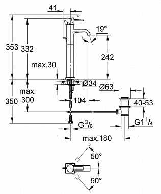 Смеситель для раковины GROHE Allure 32760000 хром