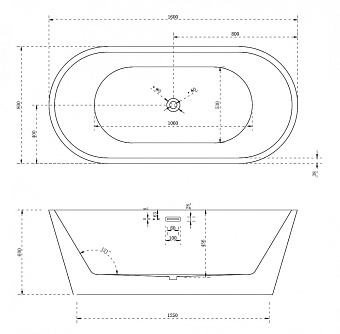 Ванна акриловая Abber AB9203-1.6 160х80см отдельностоящая