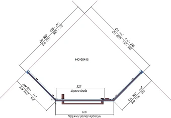 Угловое ограждение RGW Hotel 03063100-11 195х100см стекло чёрный