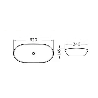 Раковина накладная Comforty 7811ABW 62х34см
