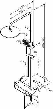 Душевая система AM-PM X-Joy F0785A622 чёрный