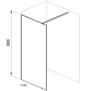 Walk In-Wall-110 v.200 черный+Transparent GW9WD0300Z1