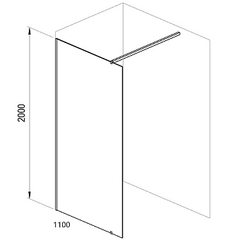 Walk In-Wall-110 v.200 черный+Transparent GW9WD0300Z1
