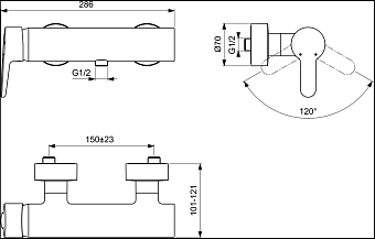 Смеситель для душа IDEAL STANDARD CONNECT BLUE B9924AA хром