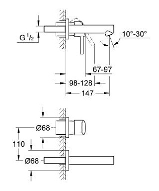 Смеситель для раковины GROHE Concetto 19575001 хром