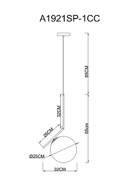 Светильник подвесной Arte Lamp Bolla-unica A1921SP-1CC 40Вт E27